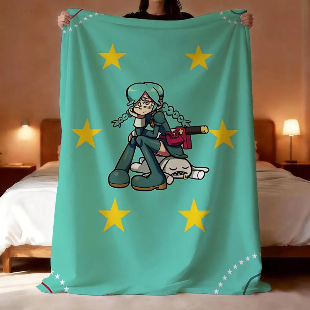 Game S-SKULLGIRLS Cartoon Throw Lightweight 240g Flannel Blanket Soft Skin-friendly for Summer Cooling