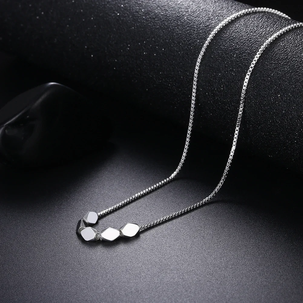 Hot charm 925 Sterling Silver Box chain Simple geometry Pendant Necklace For Women Fashion brands party Jewelry Holiday gift