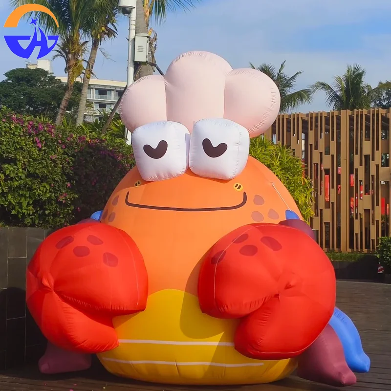

Inflatable cartoon large luminous chef crab air model - customized decoration props for shopping malls and outdoor use