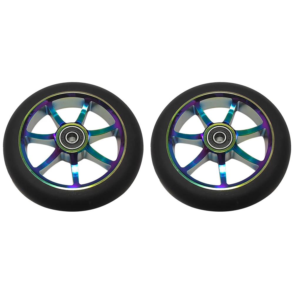 120MM Pro Stunt/Push/Kick Scooter Wheels 88A PU with Bearings & Aluminum Core Scooter Replacement Parts Accessories 2 Pieces