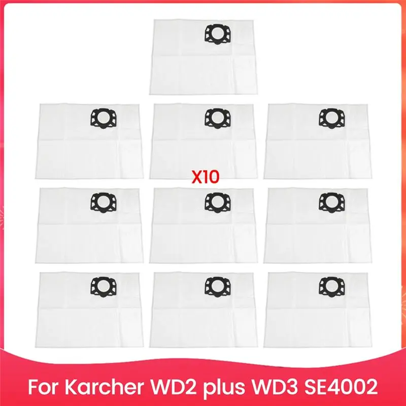 A21I-10PCS Vacuum Cleaner Dust Bag Accessories Set For Karcher WD2 Plus WD3 SE4002 Vacuum Cleaner Accessories Replacement