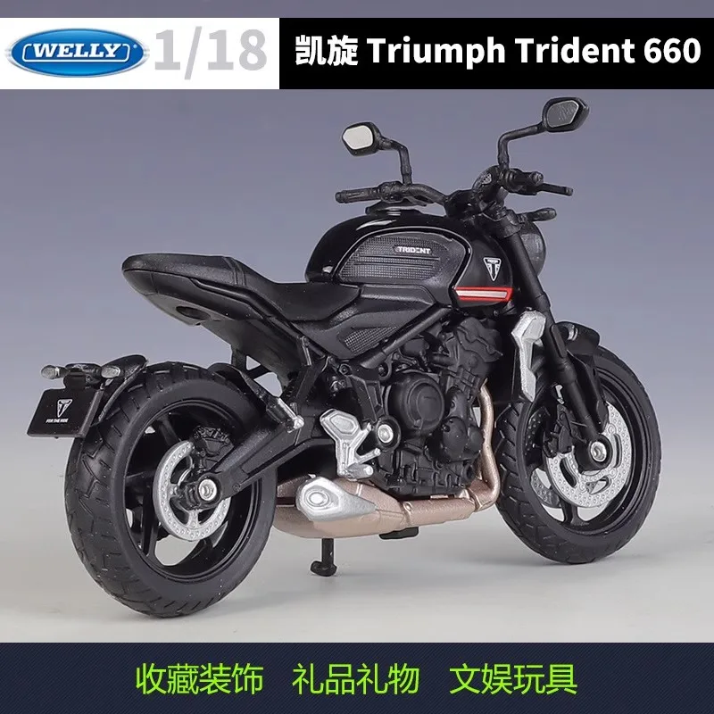 Welly 1:18 Triumph Trident 660 Alloy Diecast Retro Motorcycle