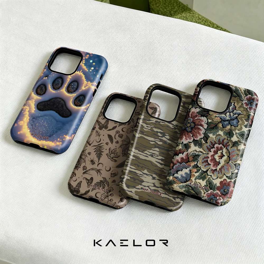 Woven Floral Tapestry Double Layer Hard Shell for iPhone 17 16 15 14 Plus 13 Pro Max Anti-Drop Shockproof  PC Case