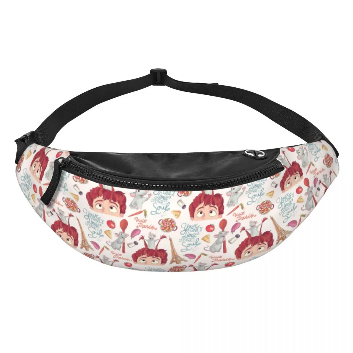 

Поясная сумка-бананка с мультяшным принтом R-Ratatouilles для мужчин и женщин, для кемпинга, велоспорта, для телефона и денег