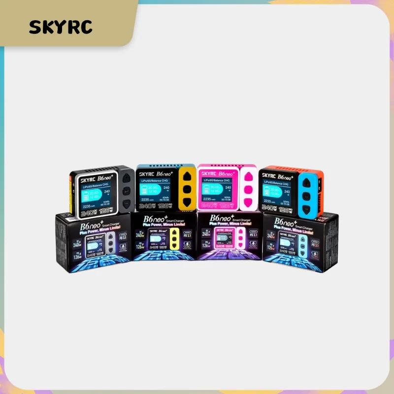 

​SKYRC B6neo+ Smart Charger High Power DC240W PD126W Multilanguage Balance Charger 600mA XT60/Type-C Compact Charger Discharger
