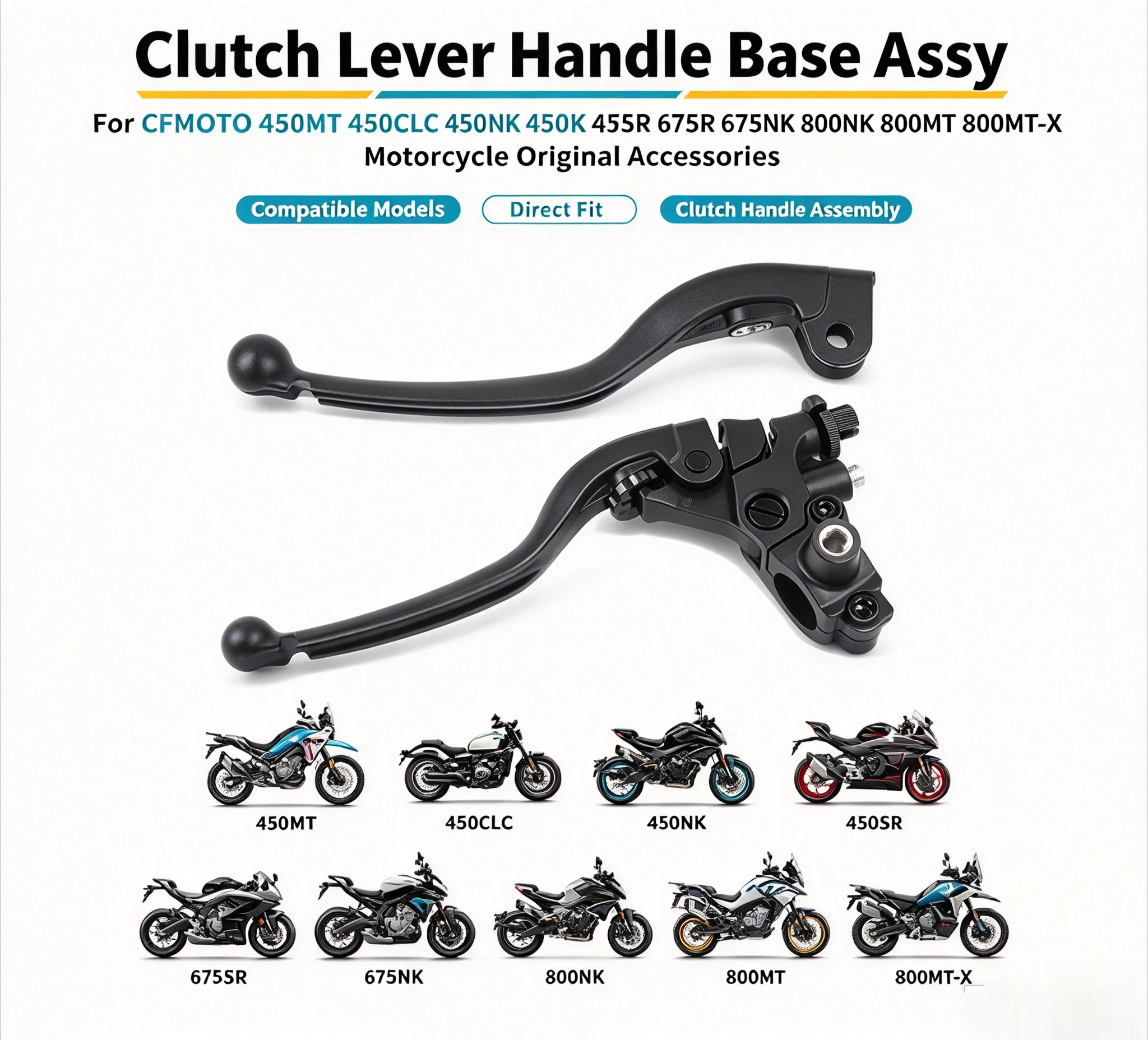 Clutch Lever Handle Base Assembly For CFMOTO 450MT 450CLC 450NK 450SR 675SR 675NK 800NK 800MT 800MT-X Original Parts