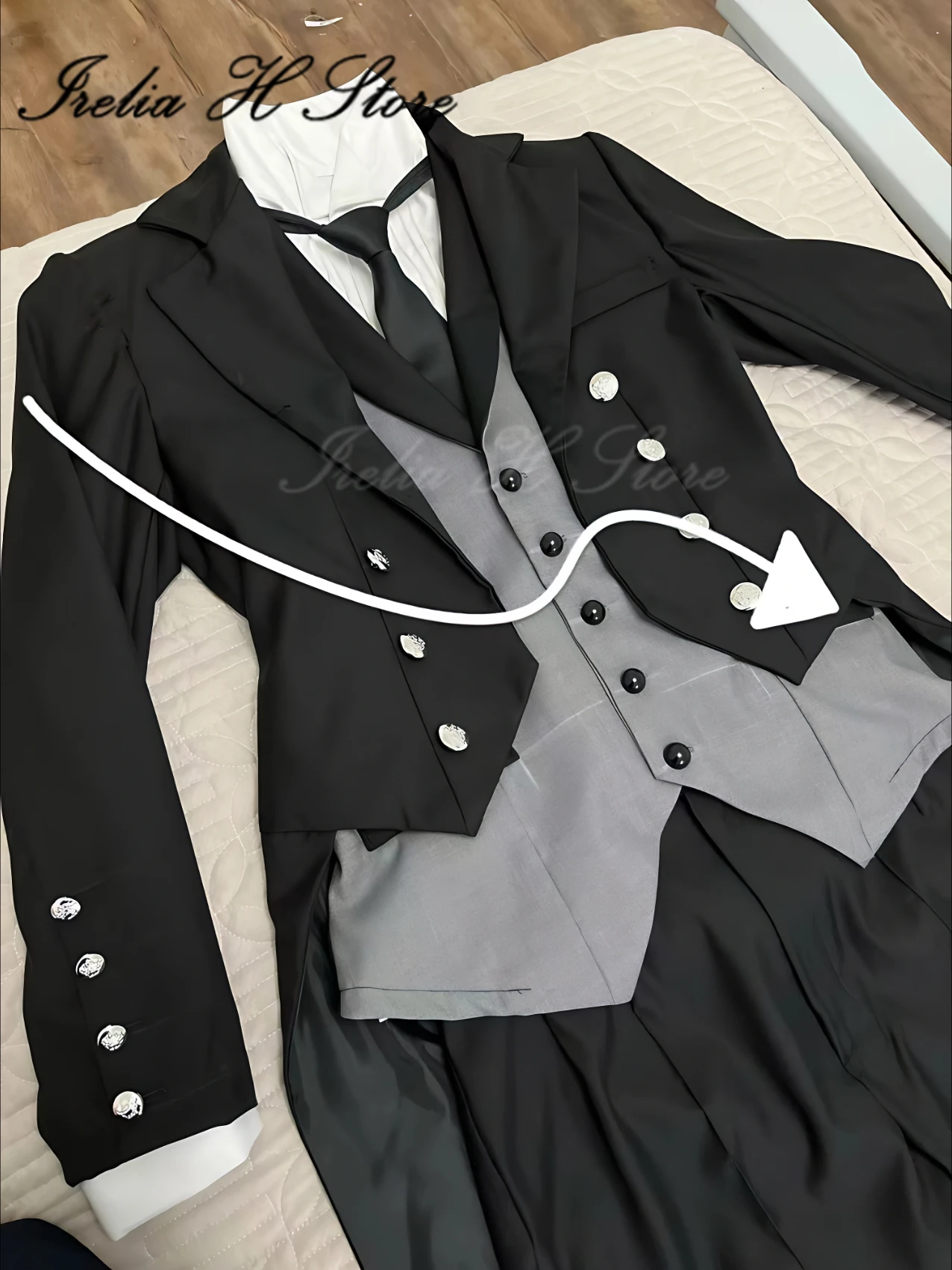 Irelia H Store Custom size size Sebastian Black Butler Sebastian Cosplay Costume Anime suit