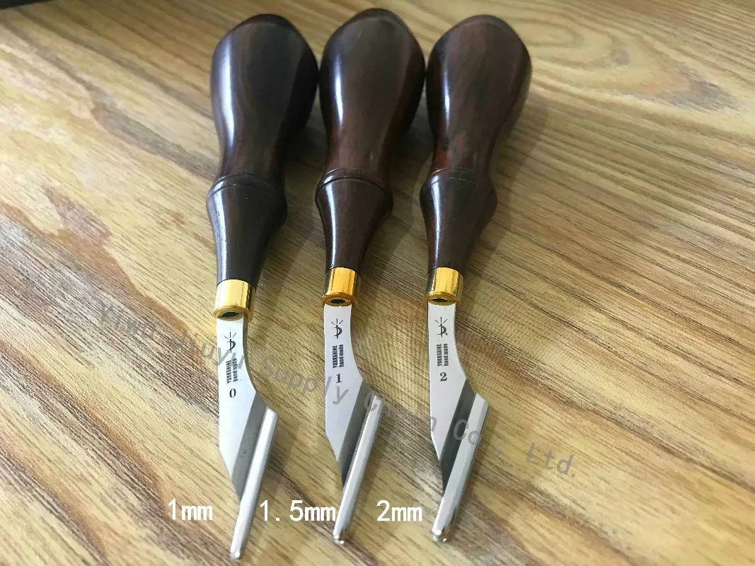 Высококачественная кожаная канавка из орехового дерева DC53, стальная штамповка, процесс криогенной нитриды, профессиональные инструменты для самостоятельного изготовления кожи ручной работы