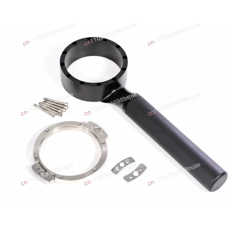 V2 Bottomless Flat Coffee Machine Handle Deformable Horn, Ingot Double Mouth