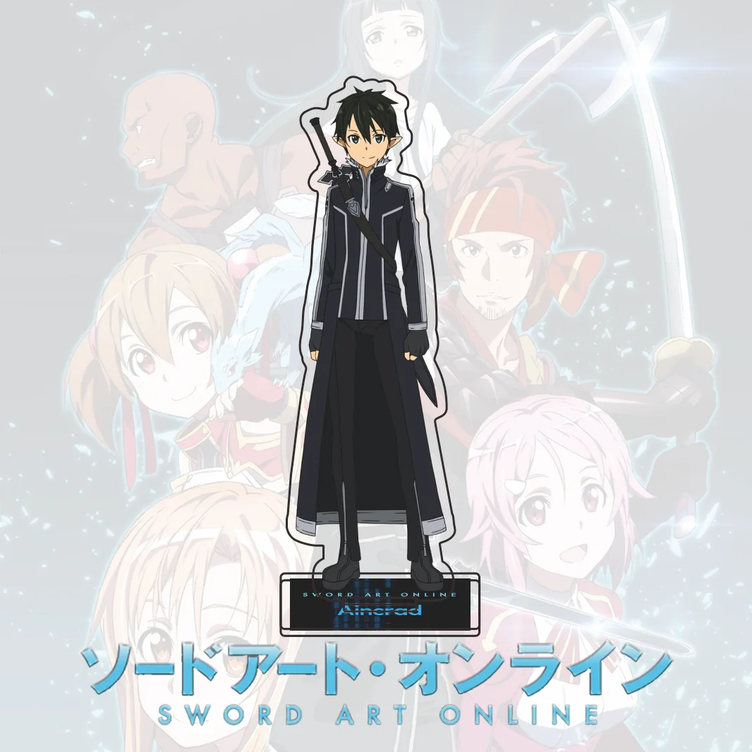 Sword Art Online Acrylic Stand Kirito Asuna Leafa Silica Lisbeth Klein Yui Character Standee Desk Decor Anime Fans Keychain