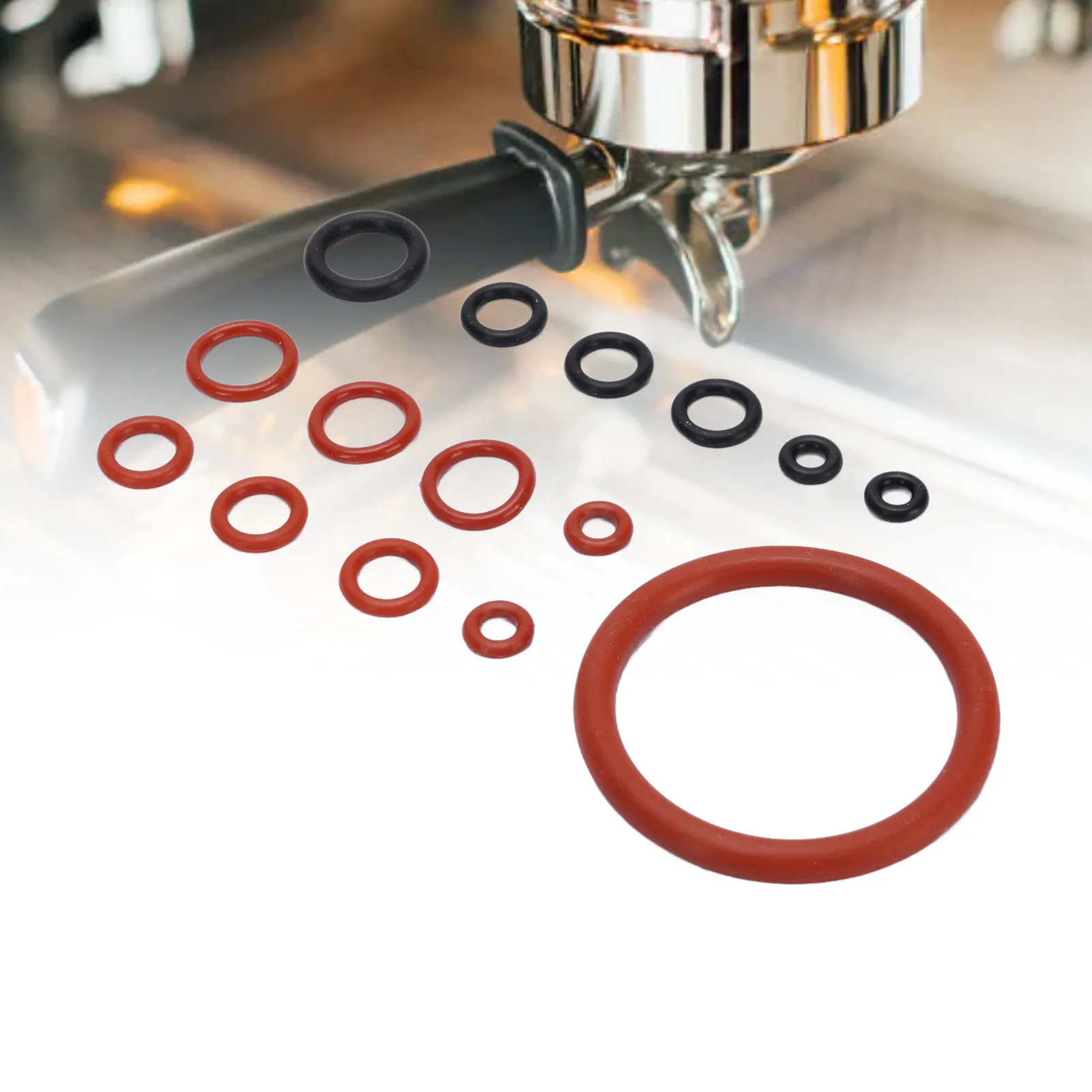 Coffee Machine O Loop Seal Kit Silicone Coffee Machine Large and Small Gaskets for Replacement Black and Red