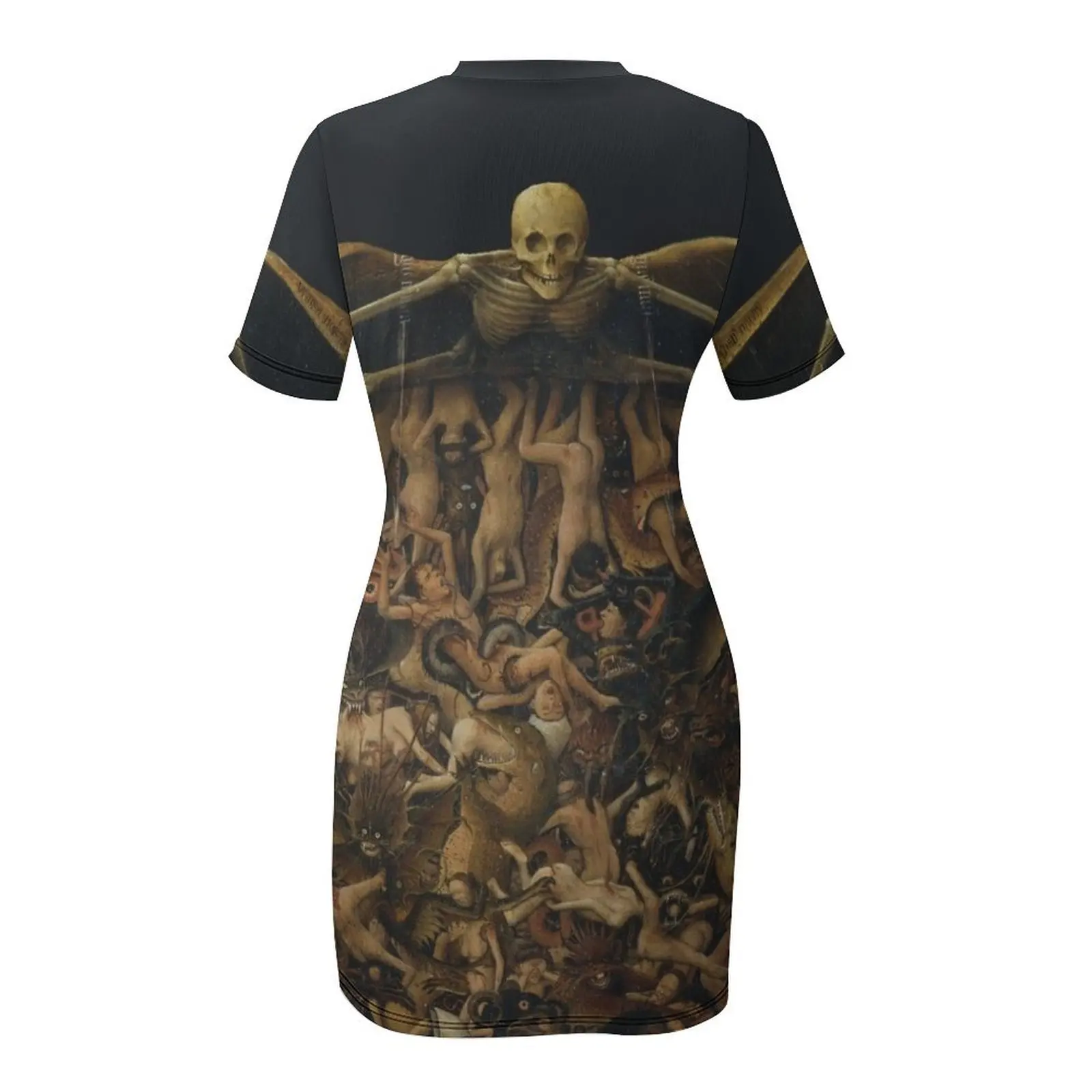 فستان HD The Crucifixion The Last Judgment (تفاصيل) من Jan van Eyck عالي الوضوح بأكمام قصيرة للفتيات #5