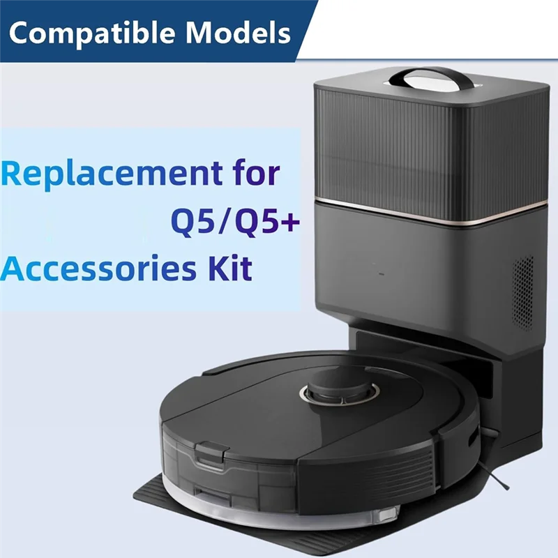 N98R Replacement Parts Accessories Kit For Roborock Q5 Q5+ Robot Vacuum, Main Brush Side Brush Hepa Filters Vacuum Bags