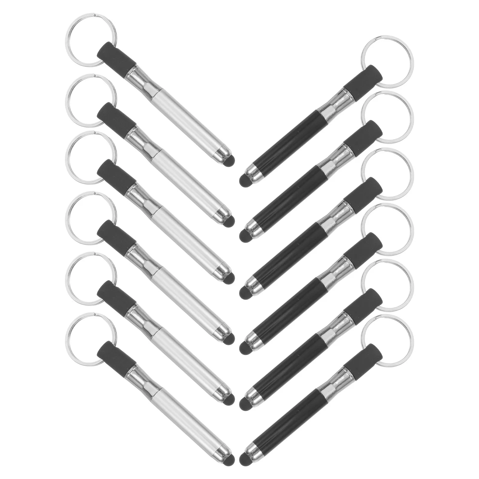 

12Pcs Keyring Stylus Pen Set Touch Screen Capacitive Stylus for Devices Scratch Free Tip Lightweight Compact