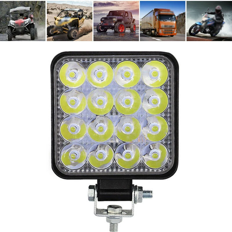 Car LED Bar Worklight 48W Offroad Work Light 12V Auto Light Fog Lamp off road 16 LED Tractor Spotlight for ATV / Truck / SUV