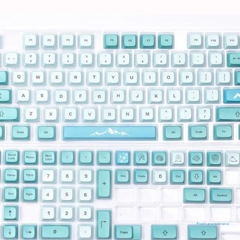 XDA Height Keycaps Thick PBT for 125Keys Keyboards Blue White Keycap DropShipping