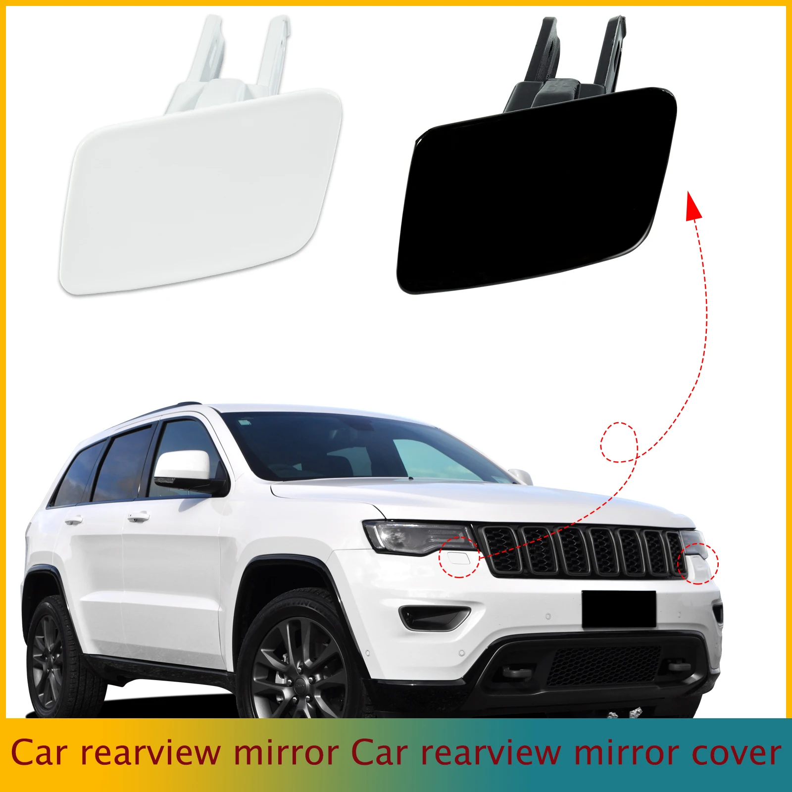 

For Jeep Grand Cherokee 2016 2017 2018 2019 2020 2021 Front Bumper Headlight Washer Cover Cap 5XL50TZZAA 5XL51TZZAA