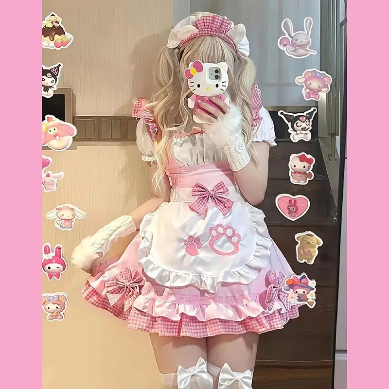 

Cute Girl Lolita Dr Spring Summer Soft Sweet School orm Sle Faion Set for Girls Women Middle-Aged People