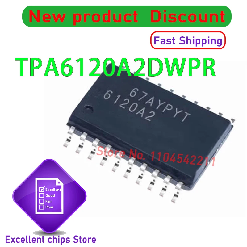 

5 шт./лот TPA6120A2DWPR TPA6120A2DWP TPA6120A2 6120A2 SOP-20 Новые и оригинальные на складе