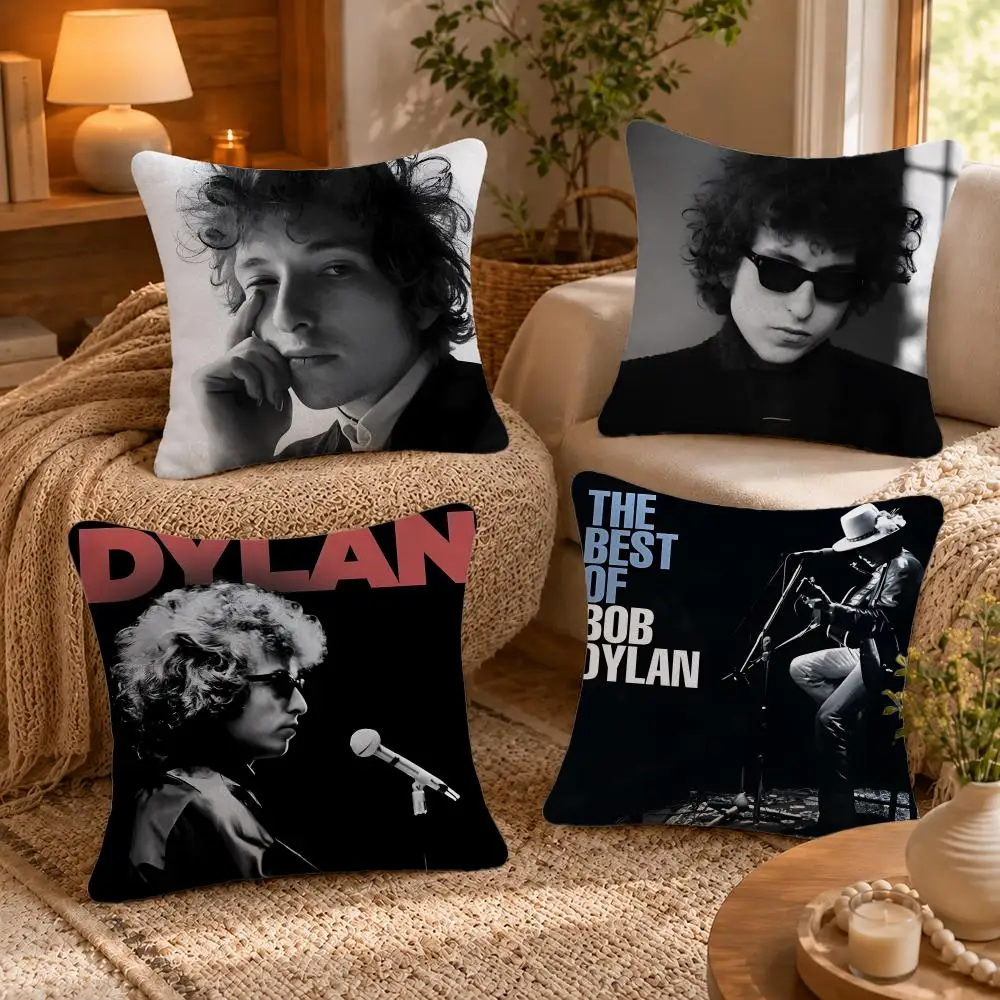 Bob Dylan Cushion Cover Short-Plush Cushion Cover Pillowcase — Suitable for Sofas Bedrooms and Home Decor