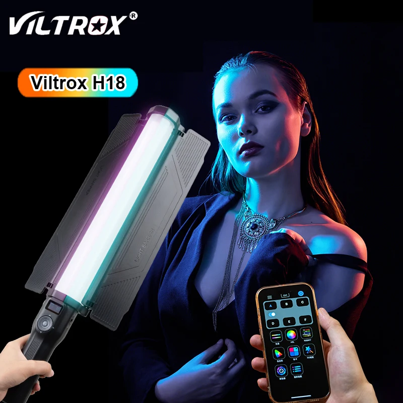 Viltrox H18 18W RGB Led Stick Video Light 2800K-6800K Handheld Photography Light with APP Control Studio Photo Lamp for Shooting