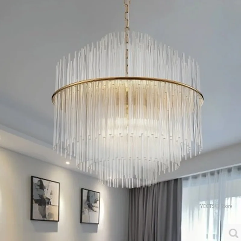 Postmodern minimalist living room, dining room, bedroom, crystal light, luxurious, creative, personalized pendant light