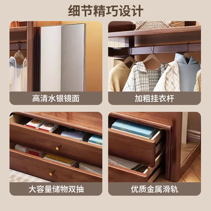 full-length mirror integrated hanging hanger, floor-to-ceiling bedroom full-body mirror, living room multi-function