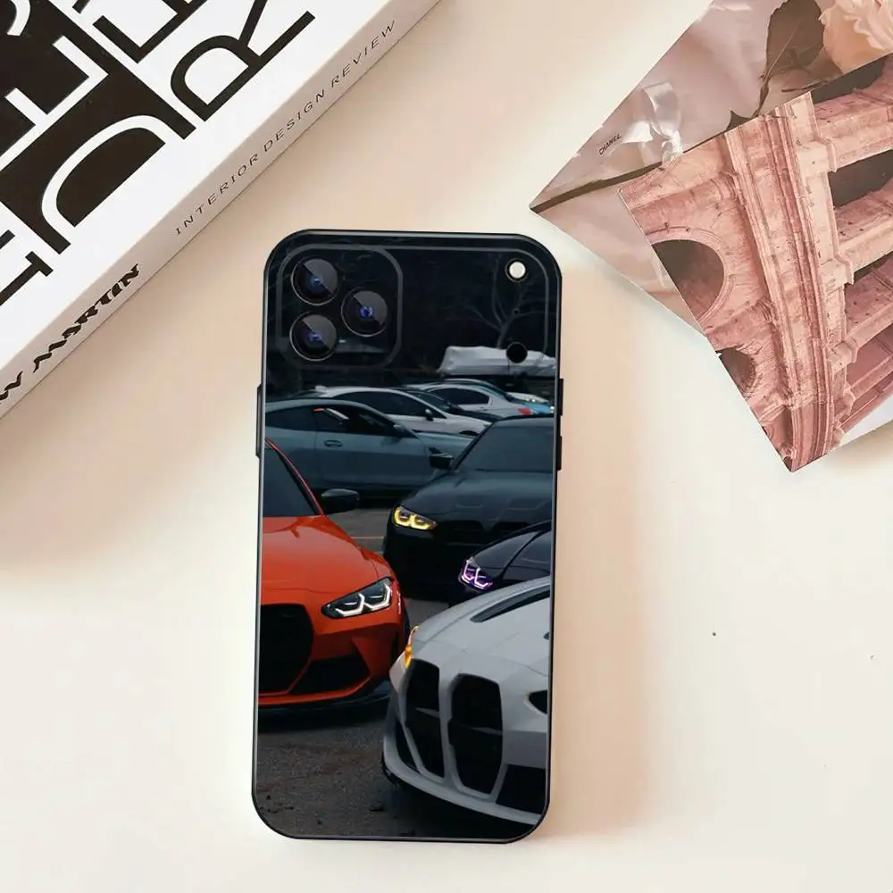 حافظة هاتف كلاسيكية للسيارة B-BmwES-s Super لهاتف iPhone 11,12,13,14,15,16,17,Pro,Max,Plus,E,SE4,Air,غطاء ناعم أسود صغير #3