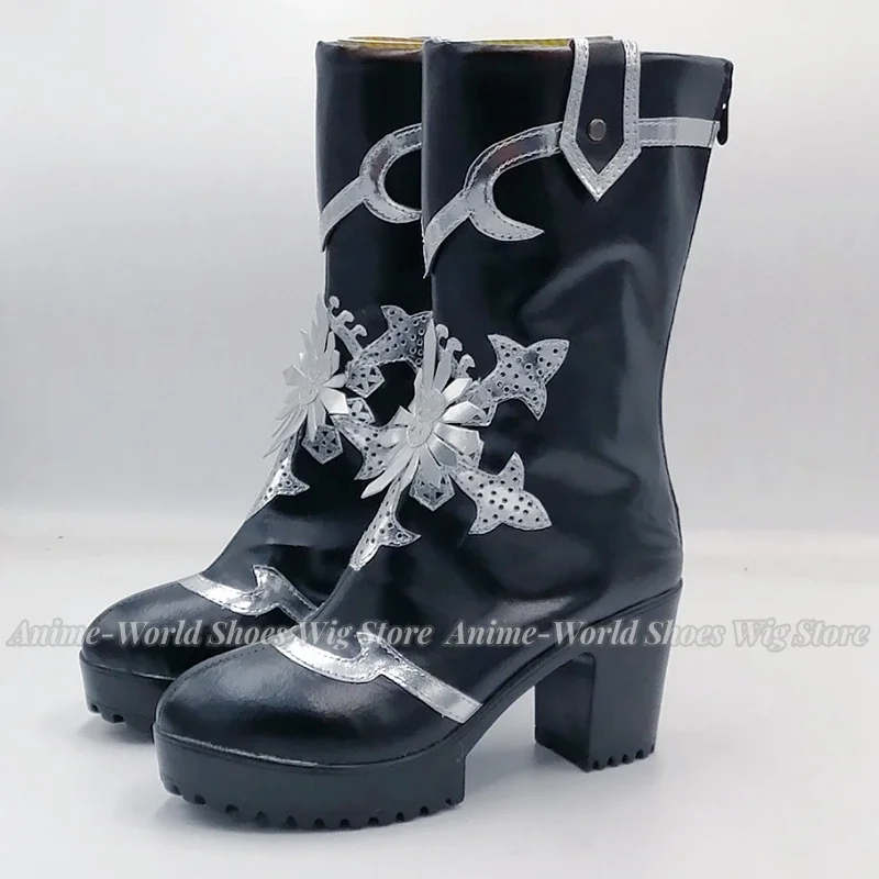 Novo anime preto mordomo kuroshitsuji sapatos cosplay ciel phantomhive traje 15th aniversário botas feitas sob encomenda