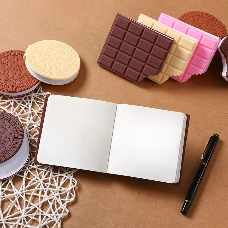 80 Pages/Set Creative Chocolate Shaped Pocket Notebook Tear-Off Memo Notepad, Fun Gift For Friends Office Study Supply