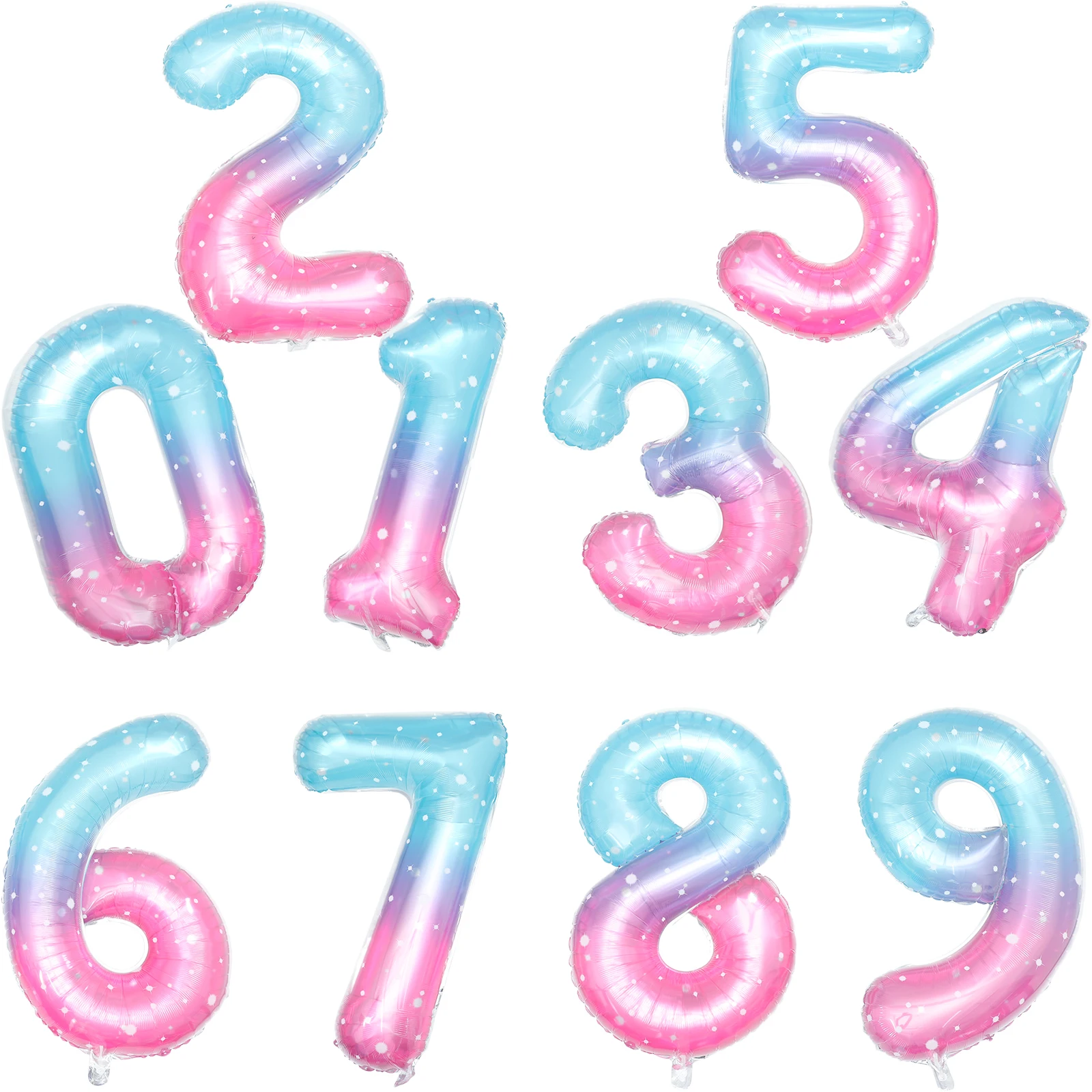 

10pcs Number Balloons Birthday Party Decoration Aluminum Foil Large Size Wedding Anniversary Festival Balloon Set Photo Props