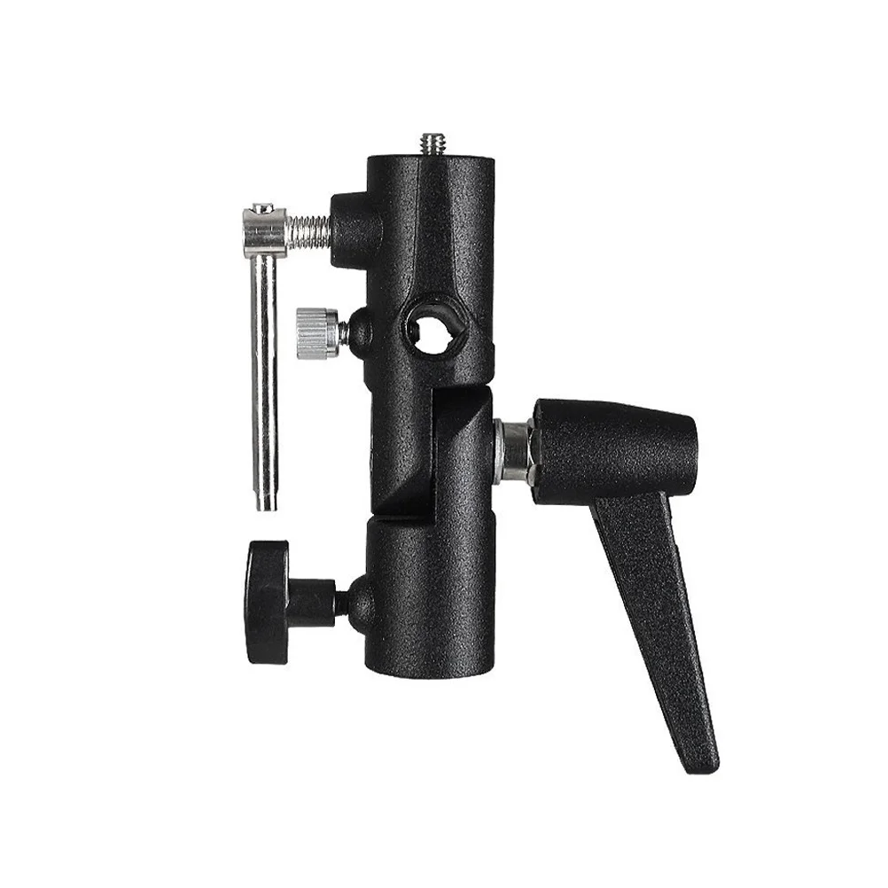 Flash Light Holder Bracket 1/4 3/8 Inch Screw Camera Tripod Mount Umbrella Swivel H Type Stand For Photography Rig Black