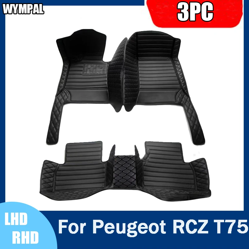 

Car Floor Mats For Peugeot RCZ T75 2009~2015 Luxury Leather Mat Rugs Carpets Durable Pad Set Car Accessories Interior Parts 2010