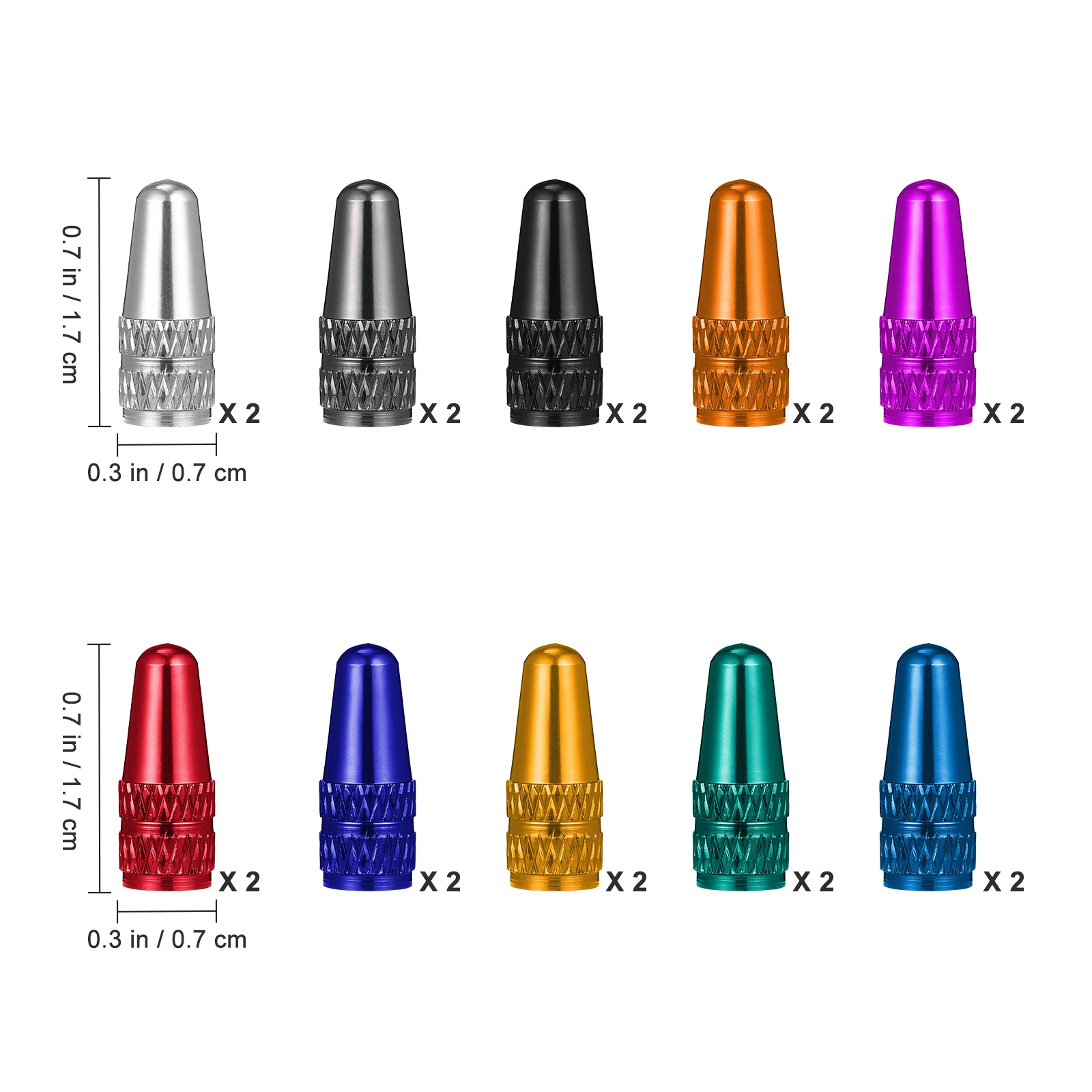 20 قطعة قبعات إطارات الدراجة بأكسيد سبائك الألومنيوم العالمي صمامات الغبار يغطي منع الضرر قبعات مقاومة للماء