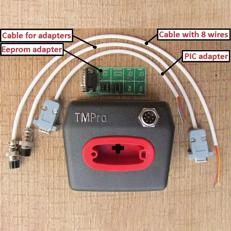 Original TMPro 2 TMPro2 Transponder Key Programmer & PIN Code Calculator & TMPro MC68HC805P18 Adapter Set of 2 Cable