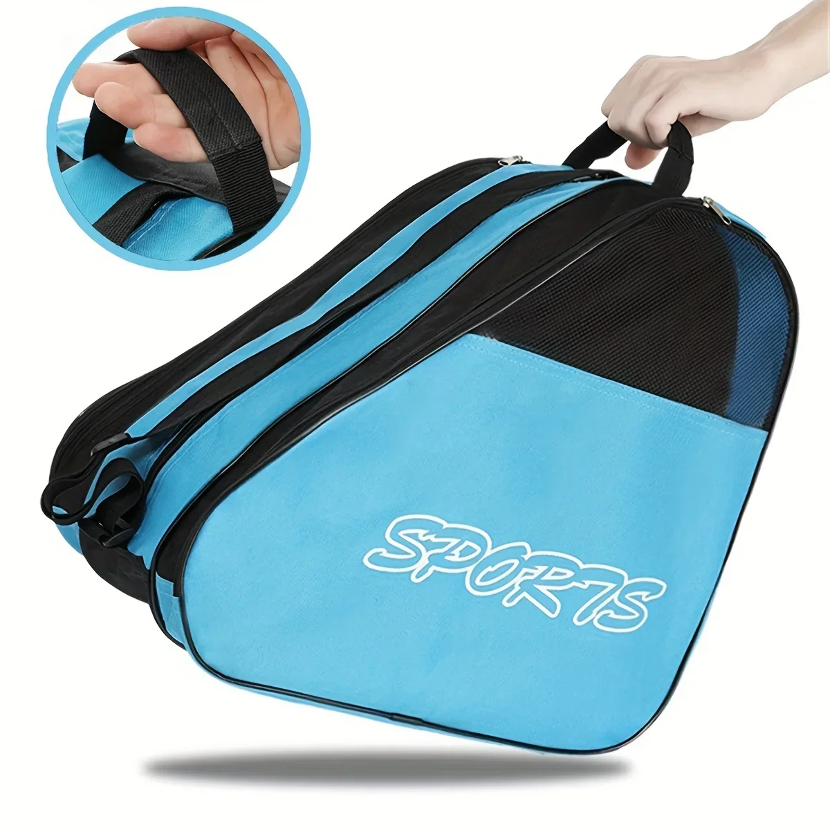 1pc 3-layer Skating Bag, With Adjustable Shoulder Strap, Large Capacity Thick Breathable Storage Bag, For Roller Skates image 4