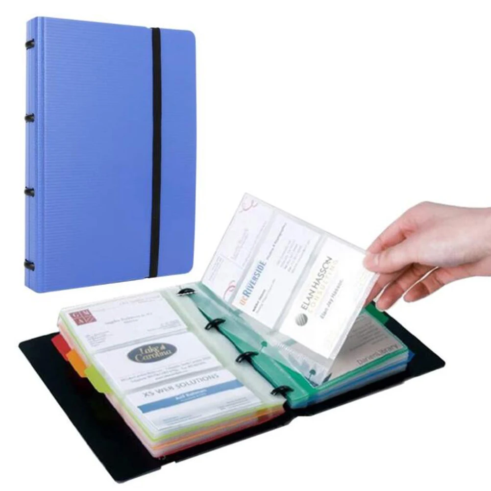 1 قطعة حامل بطاقات الأعمال المحمولة بولي Fabric النسيج حافظة ذات سعة كبيرة لبطاقات الهدايا اسم الائتمان تصميم عملي أنيق