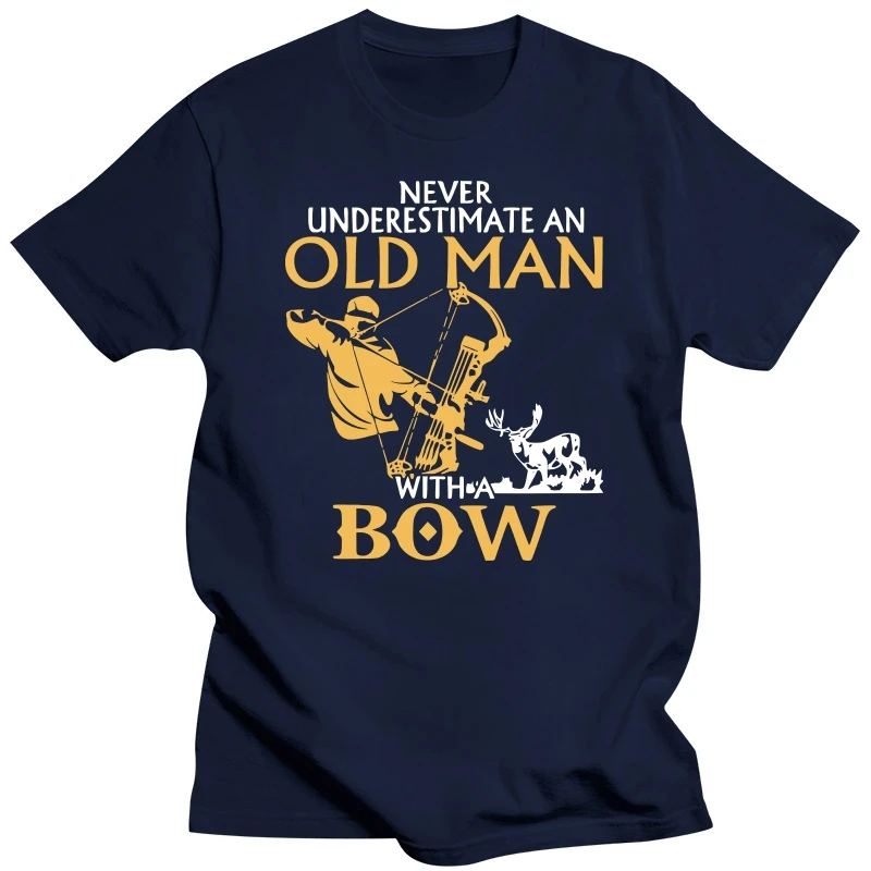 Funny Old Man Archery Bow Deer Hunting T Shirts Graphic Cotton Streetwear Short Sleeve Birthday Gifts Summer Style T-shirt Men