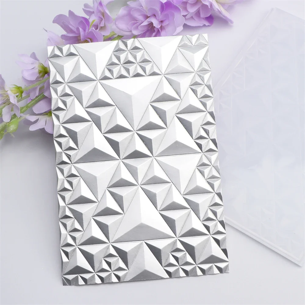 Blooming Flowers Tulip Geometric Patterns Background 3D Embossing Folder for DIY Scrapbooking Adding Texture Paper Craft Stencil