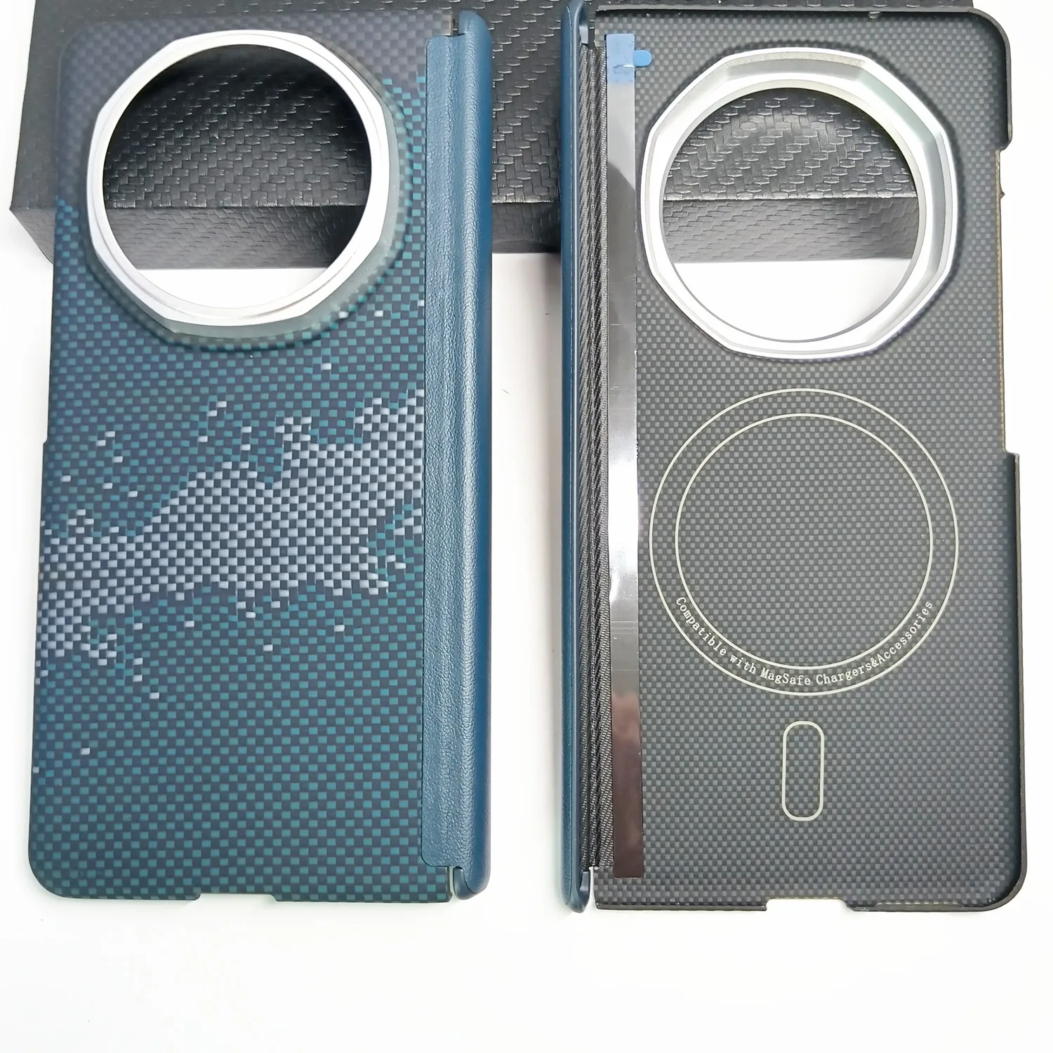 

Genuine Aramid Carbon Fiber Magsafe Case For Honor Magic V5 MagicV5 Metal Camera Ring Weaving StarrySky Magnetic Hinge Cover