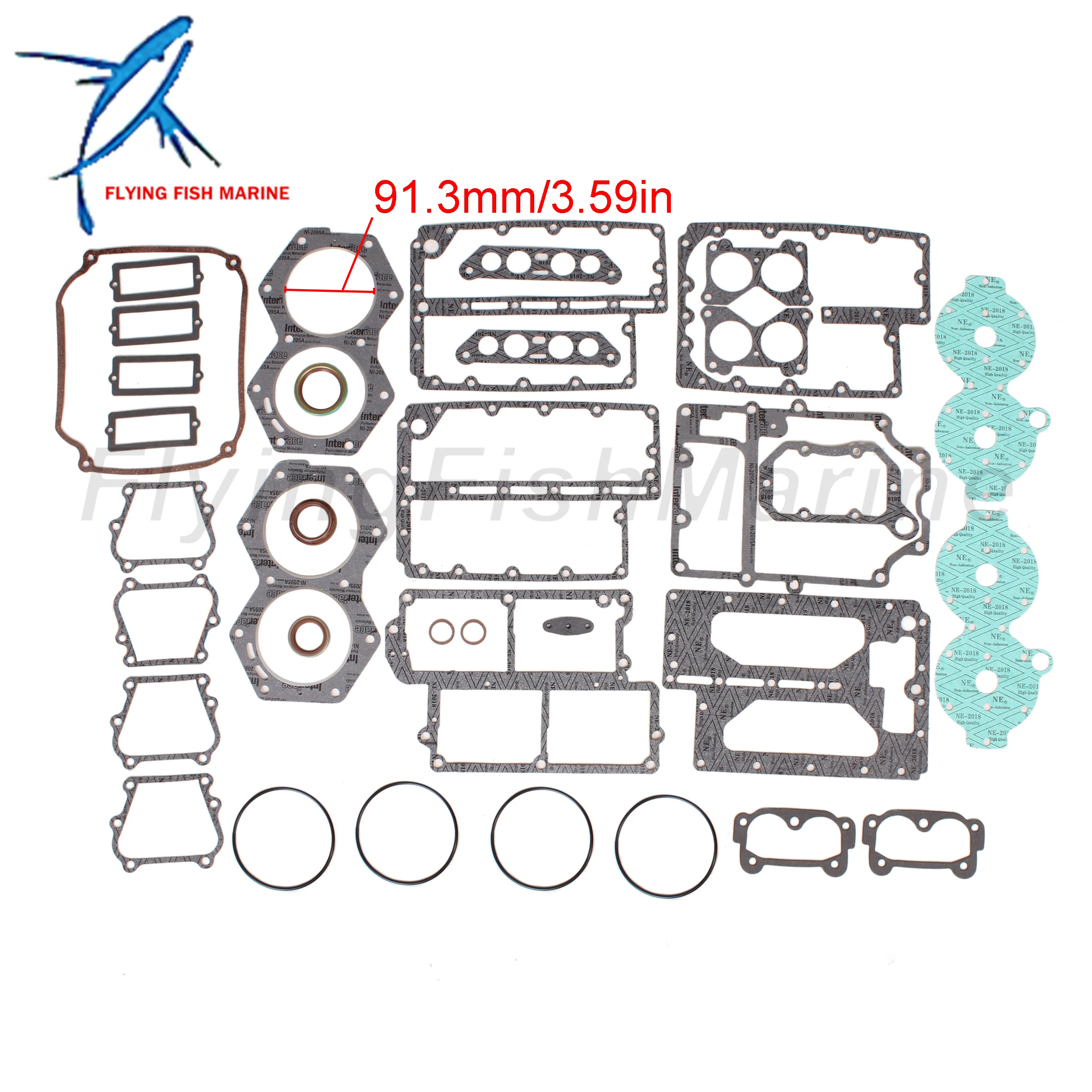 Outboard Motor 0439085 777398 389556 391300 18-4303-1 Power Head Powerhead Gasket Set for Evinrude Johnson OMC BRP V4 90HP 115HP