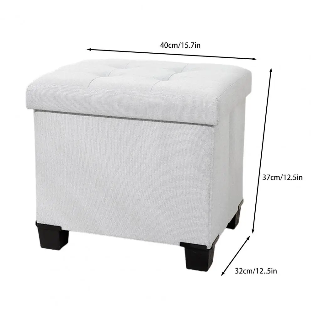 Foot Rest Stool With Storage Shoes Bench Fabric Storage Bin Box Ottomans Storage Bin Box Cotton Linen Large-Capacity 100KG Load