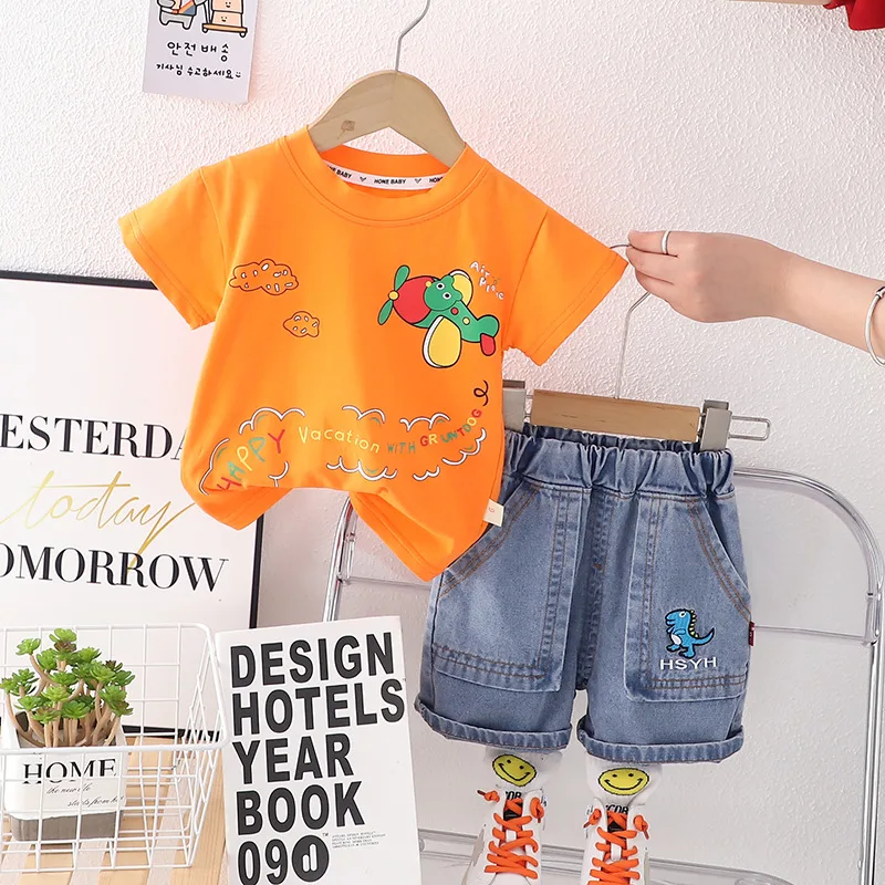 New Summer Baby Boys Clothes Suit Children Girls T-Shirt Shorts 2Pcs/Sets Kids Outfits Toddler Casual Costume infant Tracksuits