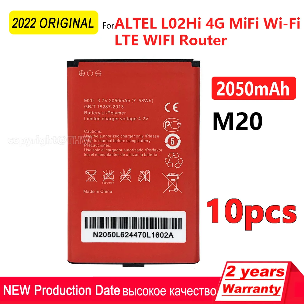 Genuine M20 M20h Battery For ALTEL L02Hi 4G MiFi Wi-Fi LTE WIFI Router Hotspot Modem Rechargeable Battery 2050mAh Batteria