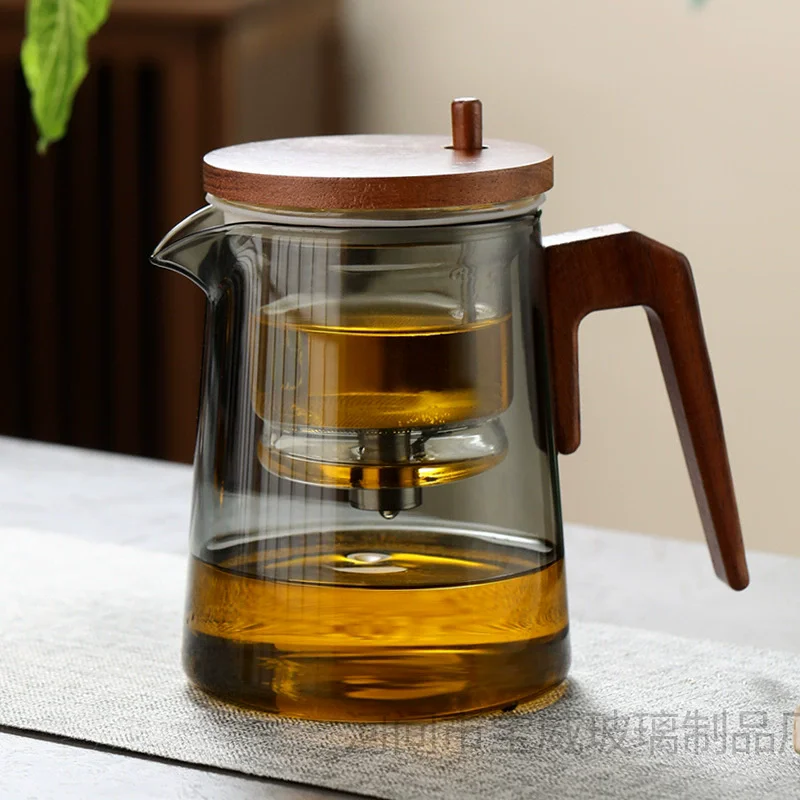 One Click Tea Separation Filtration Glass Teapots With Handle Tea Water Separation Inner Container Tea Pot With Infuser 800ml