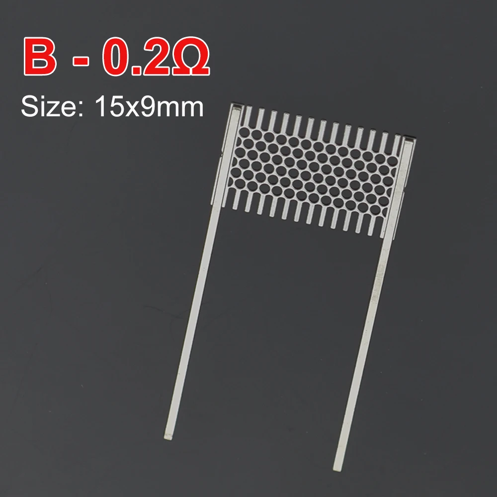 Imagem -03 - Resistência para Rebuild Kit para Reparação Eletrônica Fios de Malha Acessórios para Casa Tipos 0.2ohm 18x8 mm 15x9 mm 15x7.5 mm 16x9 mm 10 Peças 50 Peças 100 Peças