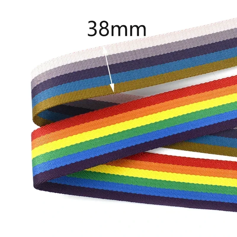 2Meters 38mm Colorful Polyester Webbing HandBags Strap Ribbon Tape Backpack Garment Lace Bias Banding DIY Sewing Accessories