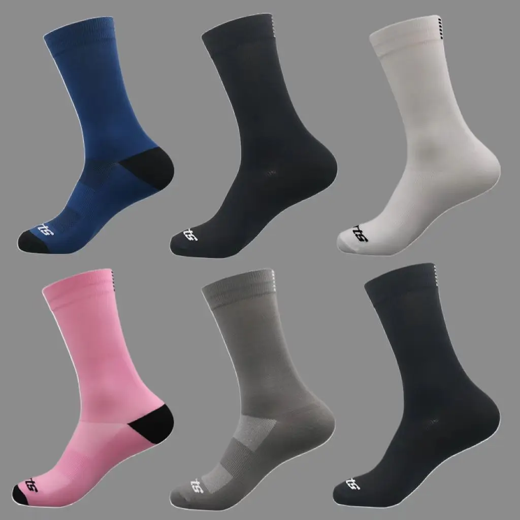 1pairs New Solid Color Breathable Sweat-absorbing Casual Mid-calf Socks, Men\'s And Women\'s Outdoor Sports Cycling Socks