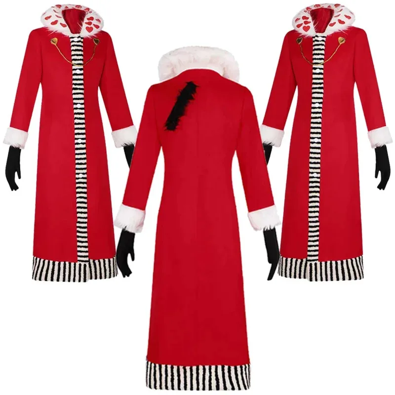 

Cosplay Anime Hazbin Cartoon Hotel Roleplay Costume Role Long Red Coat Gloves Boys Adult Men Halloween Party Suit dt'99
