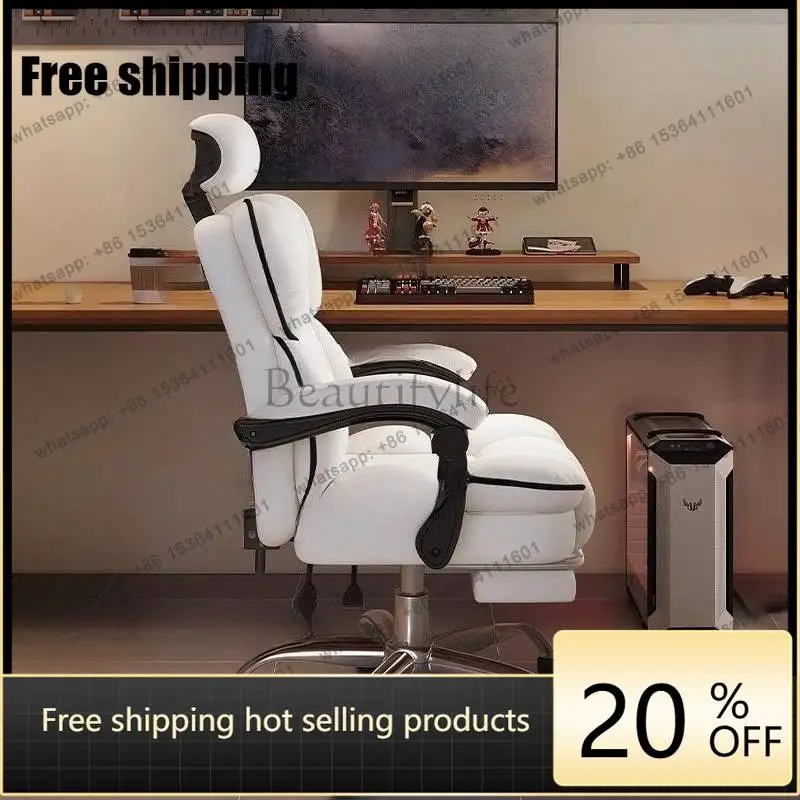 LJY Brown Vintage Office Chairs Designer Upgrade Gaming Leather Office Chairs Oversized Cheap Sillas De Escritorio Furniture